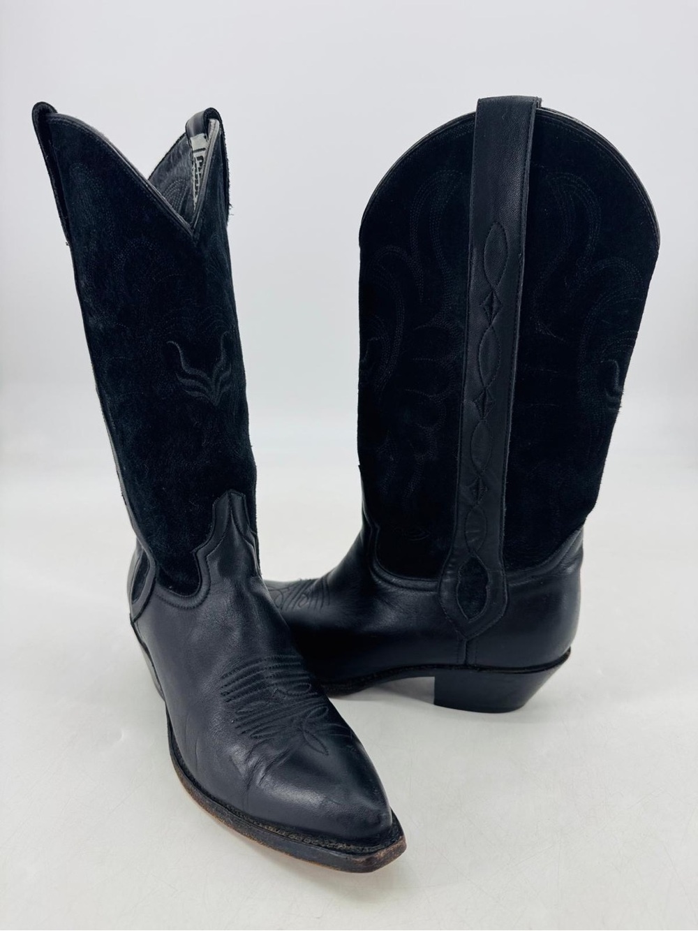 Code West Vintage 90s Boho Western Rodeo Cowgirl Leather Suede Cowboy Boots